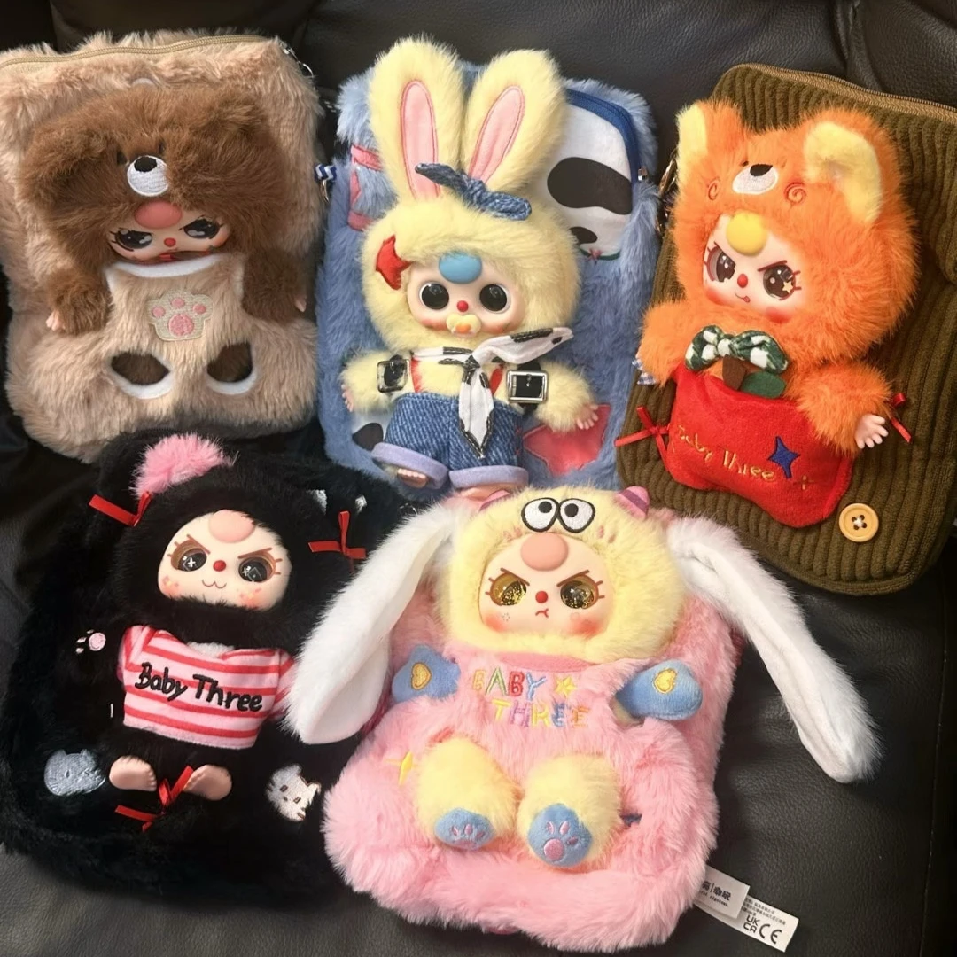 

Baby Three V2 Дорожная сумка для мобильного телефона Серия Плюшевая глухая коробка Сумка для хранения Модная игрушка Мультяшные сумки через плечо Кукла Практичные подарки