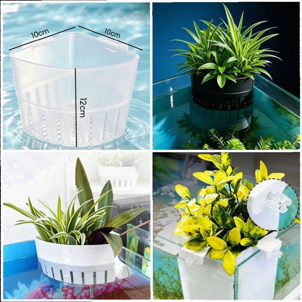 For Maximizing Tank Space Aquarium Corner Plant Pot Aquarium Decoration Underwater Flower Pot Water Permeable Openings