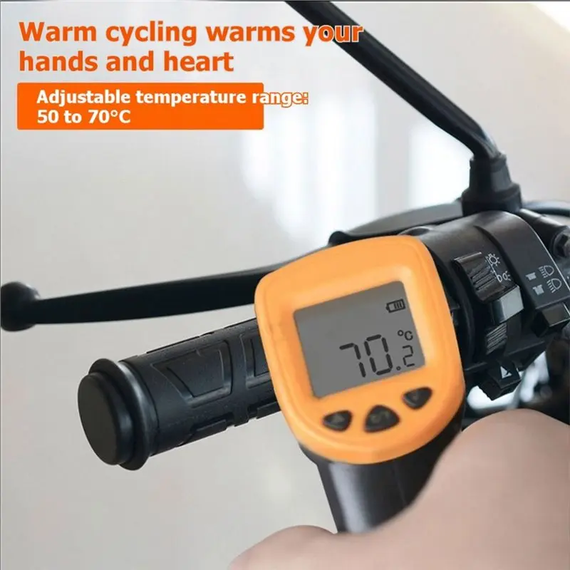 【AC77 Top !! 】Motorcycle Adjustable Temp Heated Grips 2PCS 22Mm For Dirt Bike ATV Scooter Enduro Cruiser Hand Grip Heater