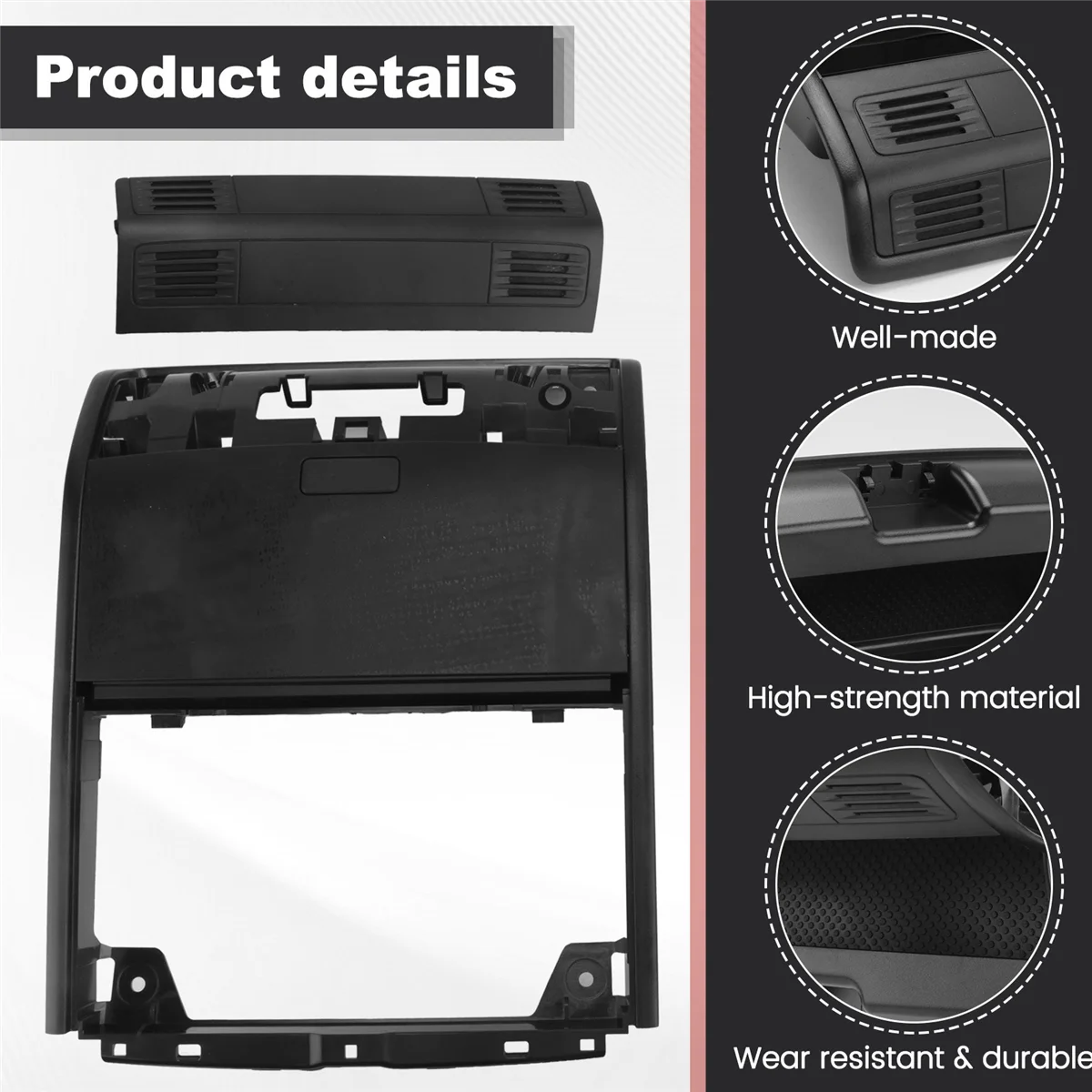 #843E 5GG 868 837 Black Roof Storage Sunglasses Box Sun Glass Case Spectacles Holder for VW CC Golf E-Golf 5GG868837 (Black)