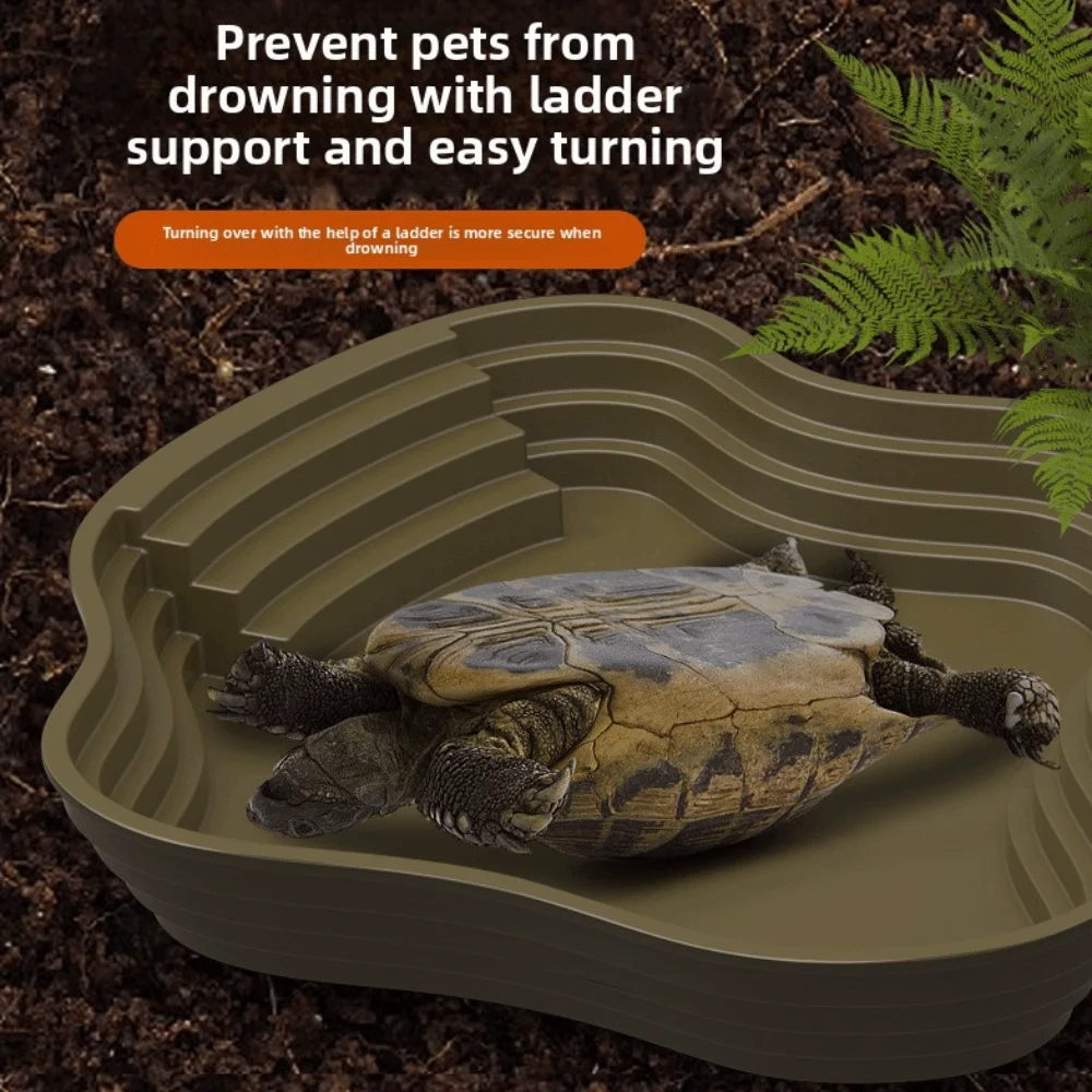 New Plastic Turtle Water Basin Double-sided Use Stepped Design Frog Bathing Basin Multi-size Pet Food Bowl Reptile Habitat view 5