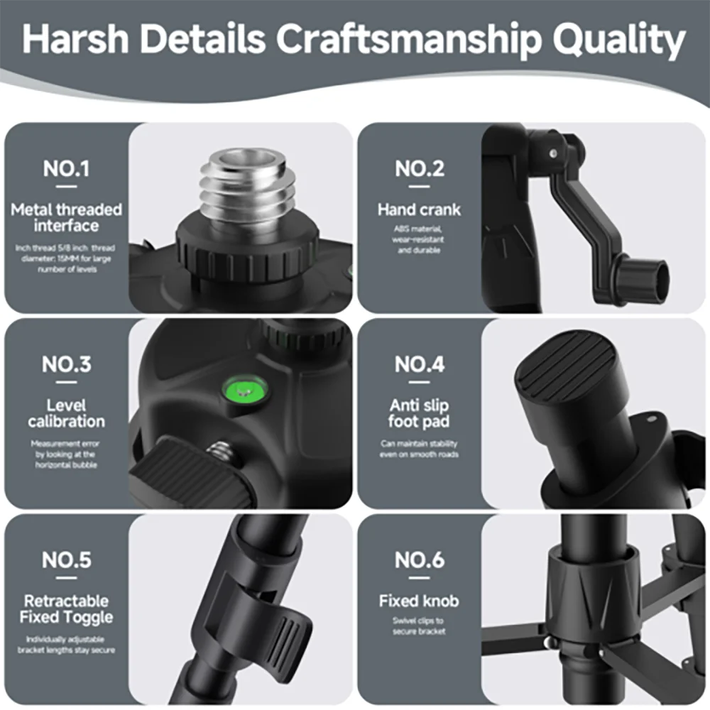 Treppiede in lega di alluminio resistente da 1.2m per livelli Laser-altezza regolabile