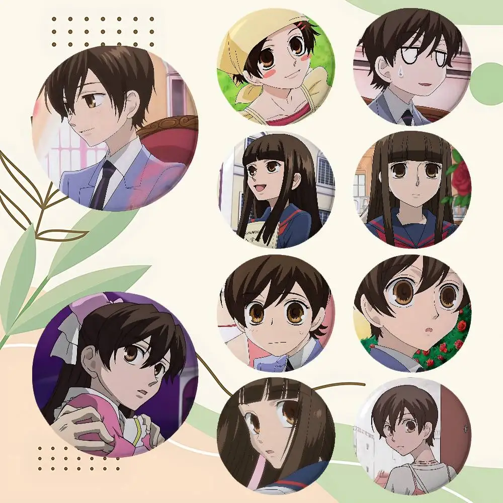 Cartoon H-Haruhi F-Fujiokas Brooches Stylish Ornament Pins Exquisite Round Badge Bag Accessories Jewelry Gifts