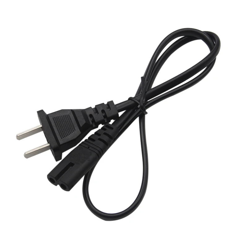 0.6M 2ft 2 Pin Prong Female AC EU Power Supply Cable Cord US Power Extension Cord Lead Wire Power Cord For Desktop Laptop Radio