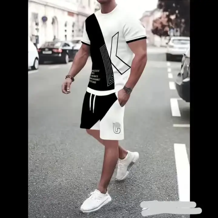 

Hawaiian Style Men's T-shirt Beach Shorts Set Daily Casual Fashion Men's Short Sleeved Top Outdoor Vacation Men's Shorts clothes