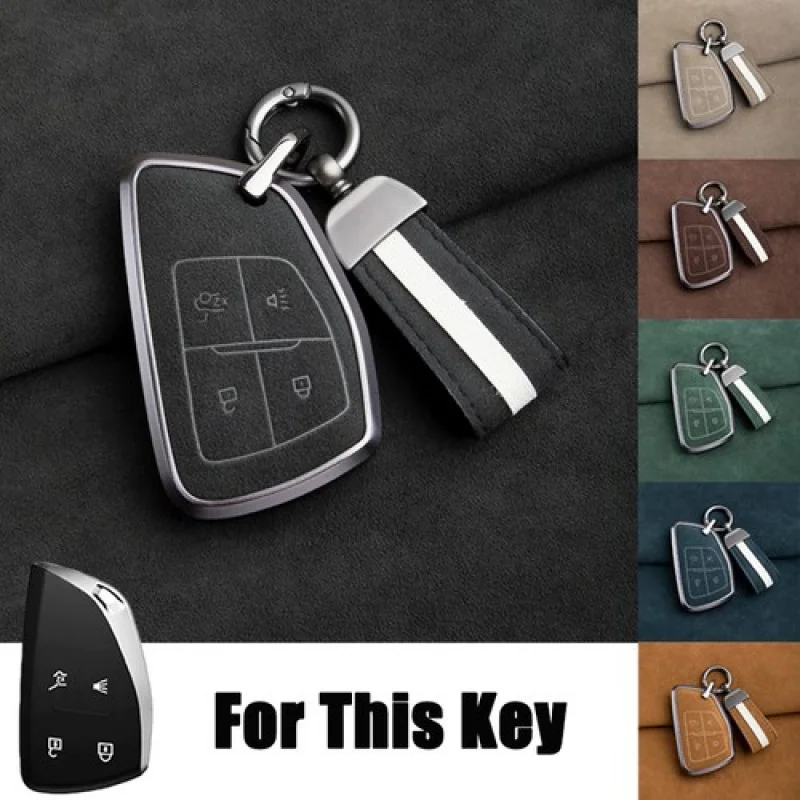 

A+ Zinc Alloy Suede Leather Car Key Case Cover For Buick Envision Avenir 2021-2022