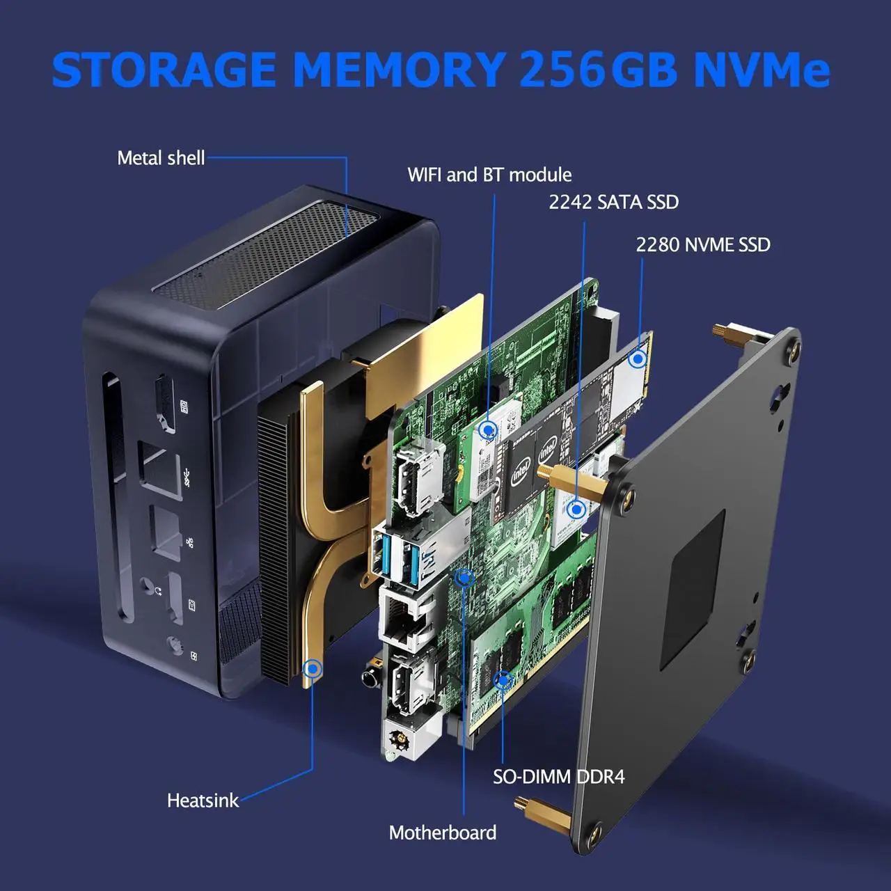 MLLSE SIMODEWA B520 Mini PC Mini Desktop Computer With Intel Alder Lake N95 Up To 3.4GHz, 8GB RAM 256GB SSD Mini Computer