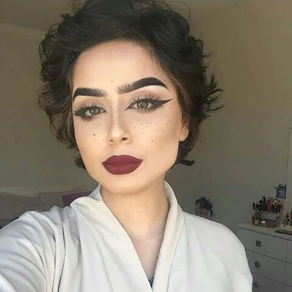 ショートアフロローズキンキーカーリー人毛フルマシンウィッグふわふわ弾むウィッグ自然な見た目カジュアルウィッグ黒人女性向け