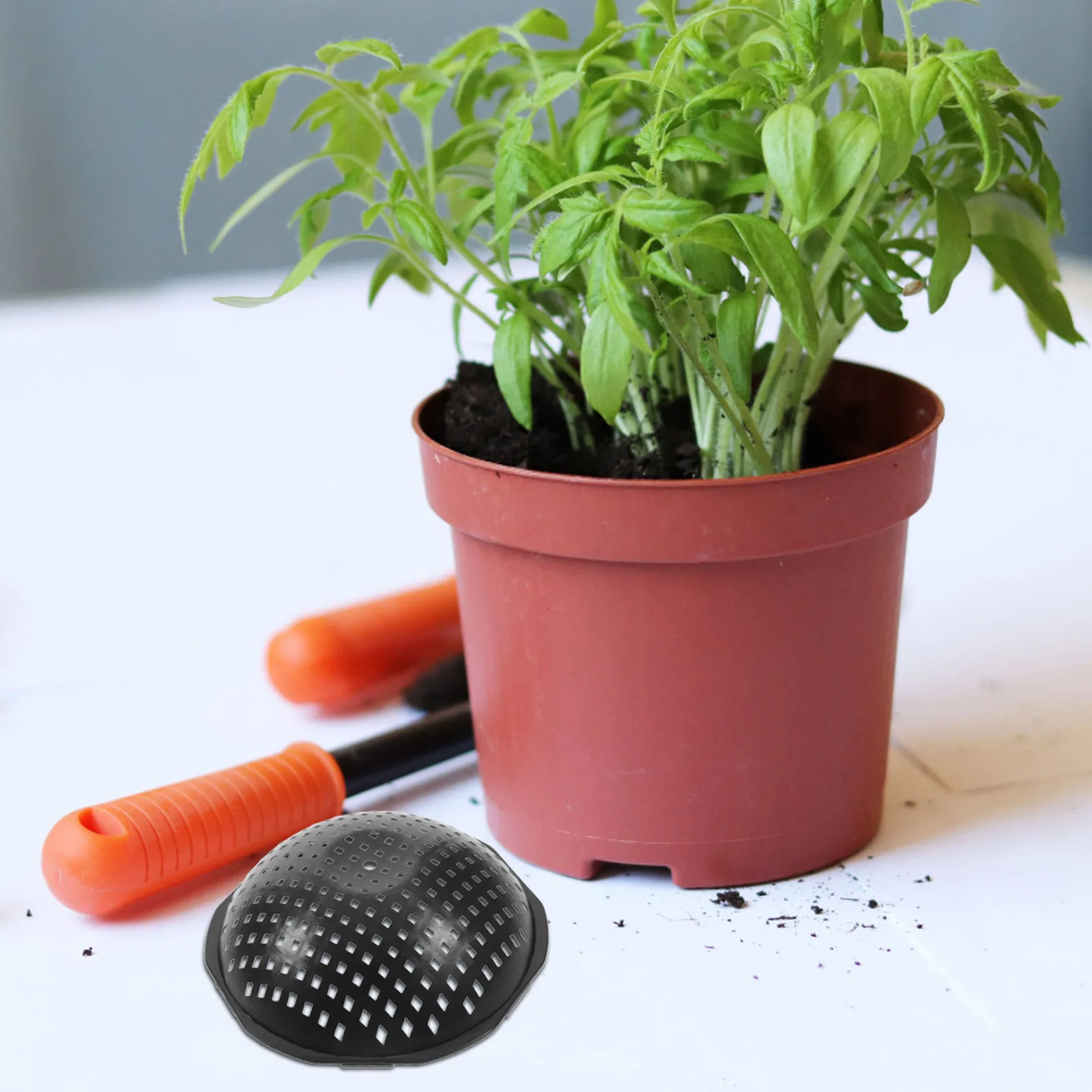 

50Pcs Flower Pot Hole Mesh Pads Reusable Plastic Planter Bottom Net Breathable Flowerpot Drainage Gasket Planter Hole Mesh Pad