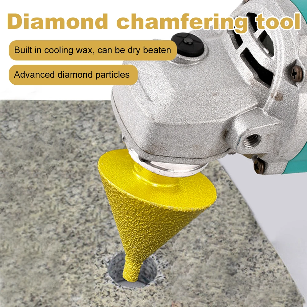 Diamond Beveling Chamfer Bit M10/M14 Threaded Polishing Ceramic Tile 38/50mm Tapered Engraving Cutting Opener Chamfering Tool