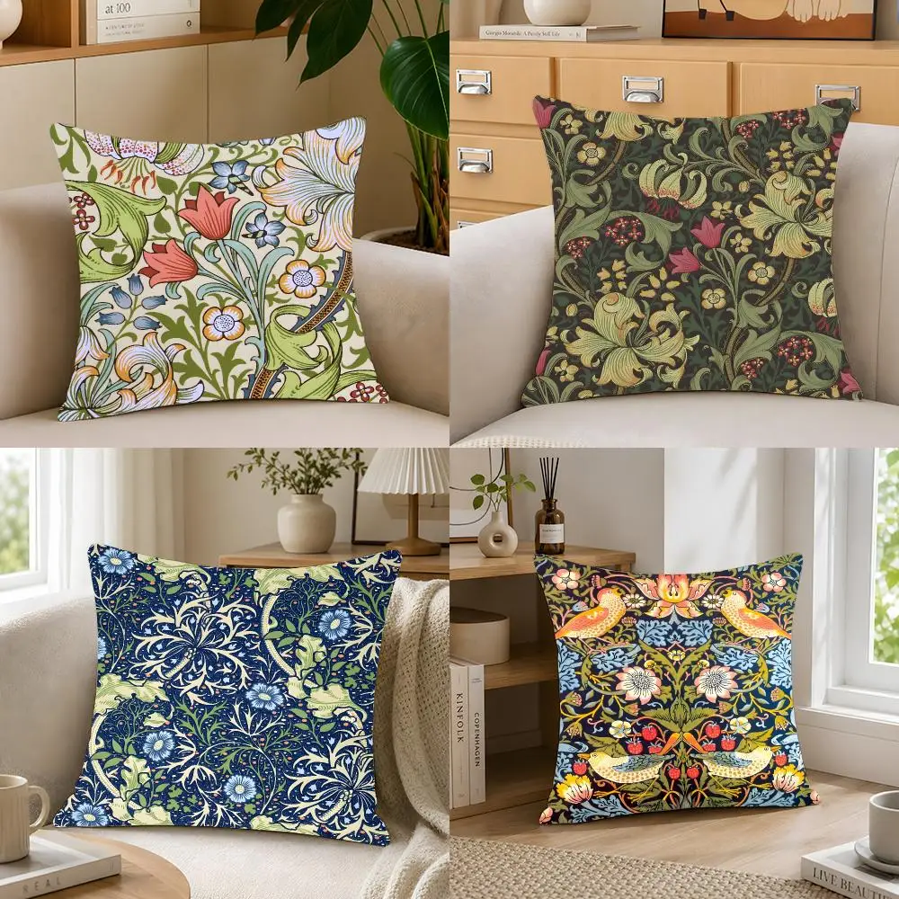 Artist Art William Morris Cushion Cover Crystal velvet sofa Aesthetic room decor Car seat back cushion