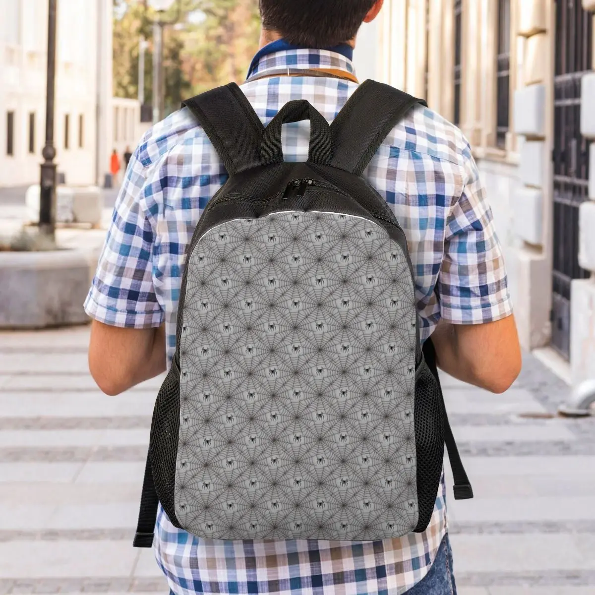 Custom Classic Spider On Web Pattern Travel Backpack Men Women School Computer Bookbag College Student Daypack Bags