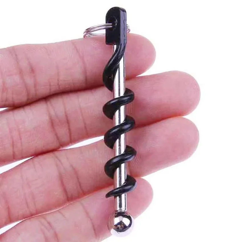 Mini Portable EDC Wine Corkscrew, Keychain Multi-tool, Outdoor Camping Survival Bottle Opener Compact Pocket Gadget for Daily