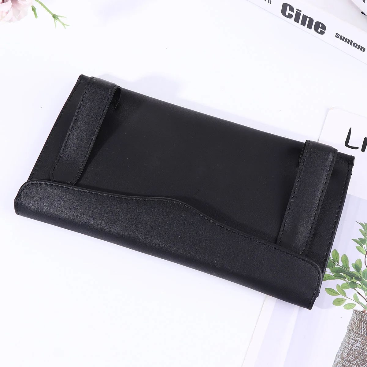 

Car Tissue Box Storage Visor Holder Black Tissues Automobile Truck Boat RV Sunshade Hanging PU Durable Elastic Band Fits