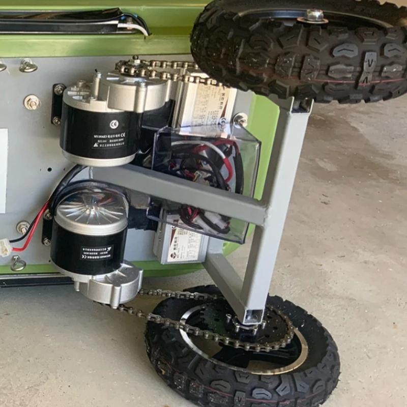 

500W metal dual-drive electric car conversion kit easily with controller 200kg 8-inch electric trolleys.