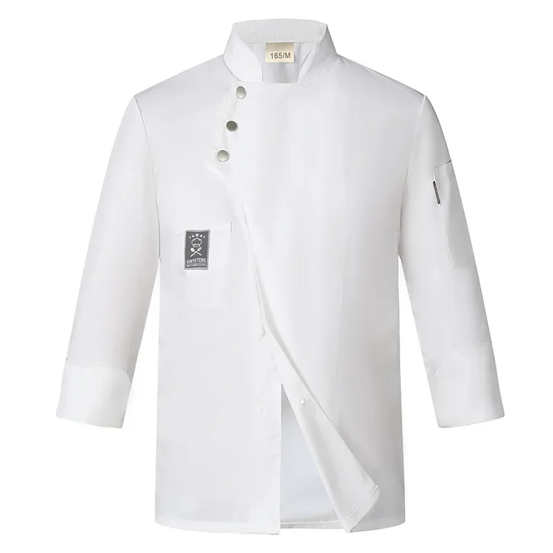 Unisex manga curta Chef Jacket, Cozinha Wear, Garçom Uniforme, Bakery Coat, Restaurante, Homens, Mulheres