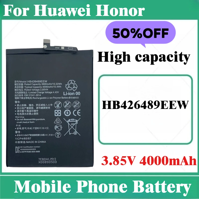 

HB426489EEW Phone Battery 3.85V 4000mAh For Huawei Honor V20 Honor Play 4T Pro Enjoy 10S Replacement Battery New High Quality