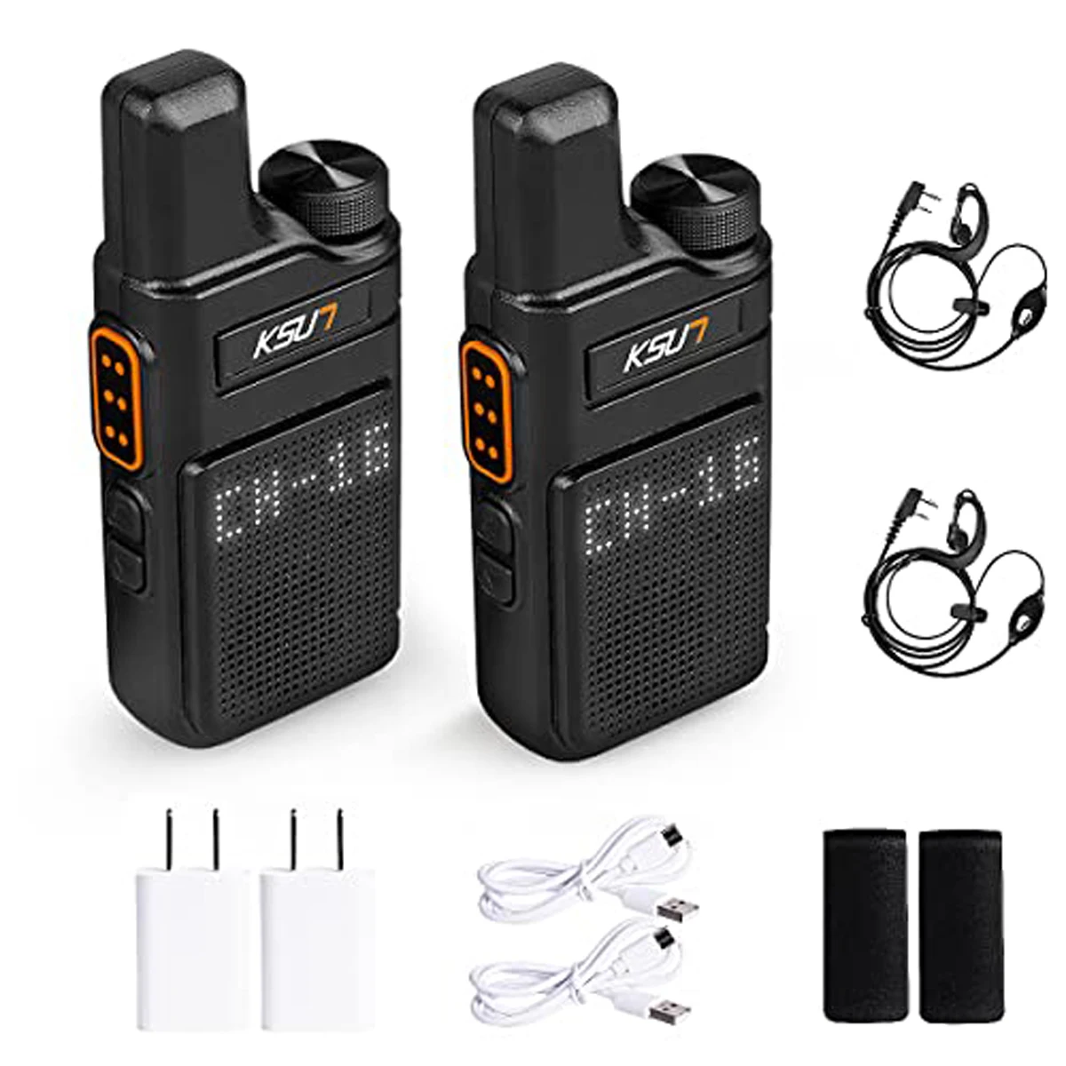 

KSUN M6 2pcs 6W High Power Portable Radio Mini Small 2 Way Radio Wireless Intercom Long Range Handheld Walkie Talkie Set