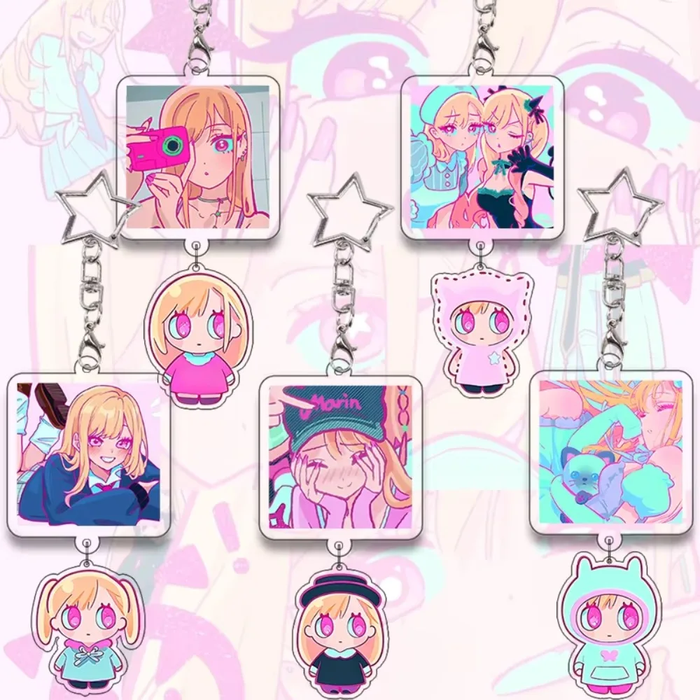 

for My Dress Up Darling Kitagawa Marin Cute Bag Accessories Double Sided Pendant Keyring Student Bag Pendant Decor Festival Gift
