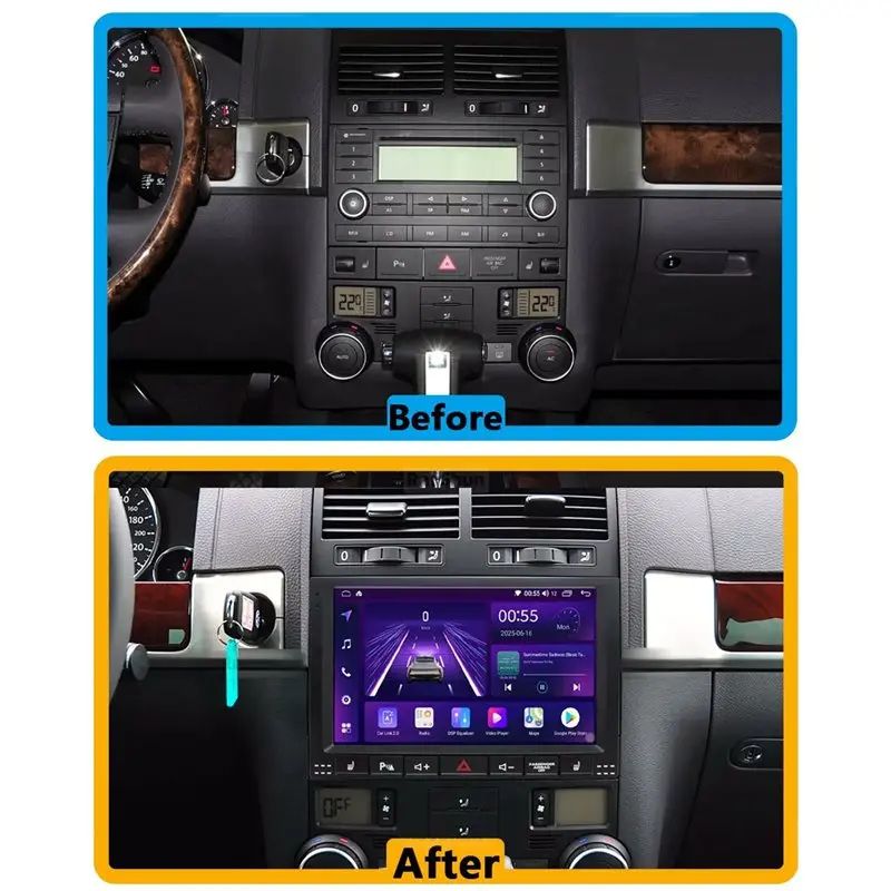 Power Wiring Cord 16PIN Harness For Touareg GP 2002-2010 Car Android Radio Audio Fascia Panel Frame Canbus