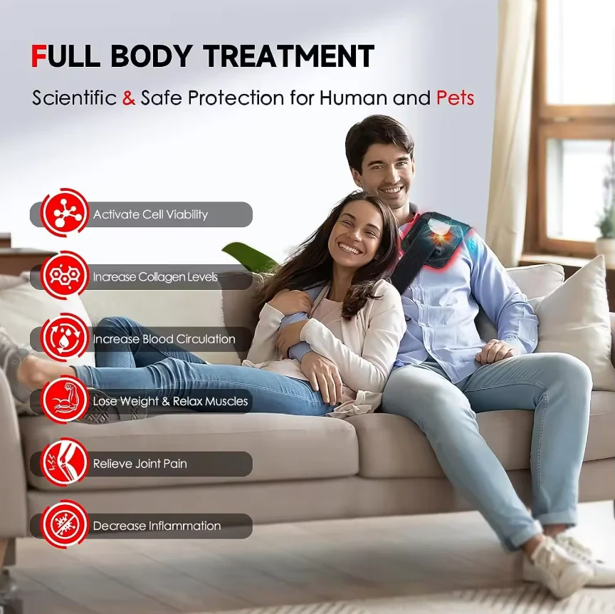 Red Light Therapy Heating Belt 660nm 850nm Near Infrared LED Waist Massager Wrap for Back Shoulder Abdomen Leg Muscle Relaxation - view 4