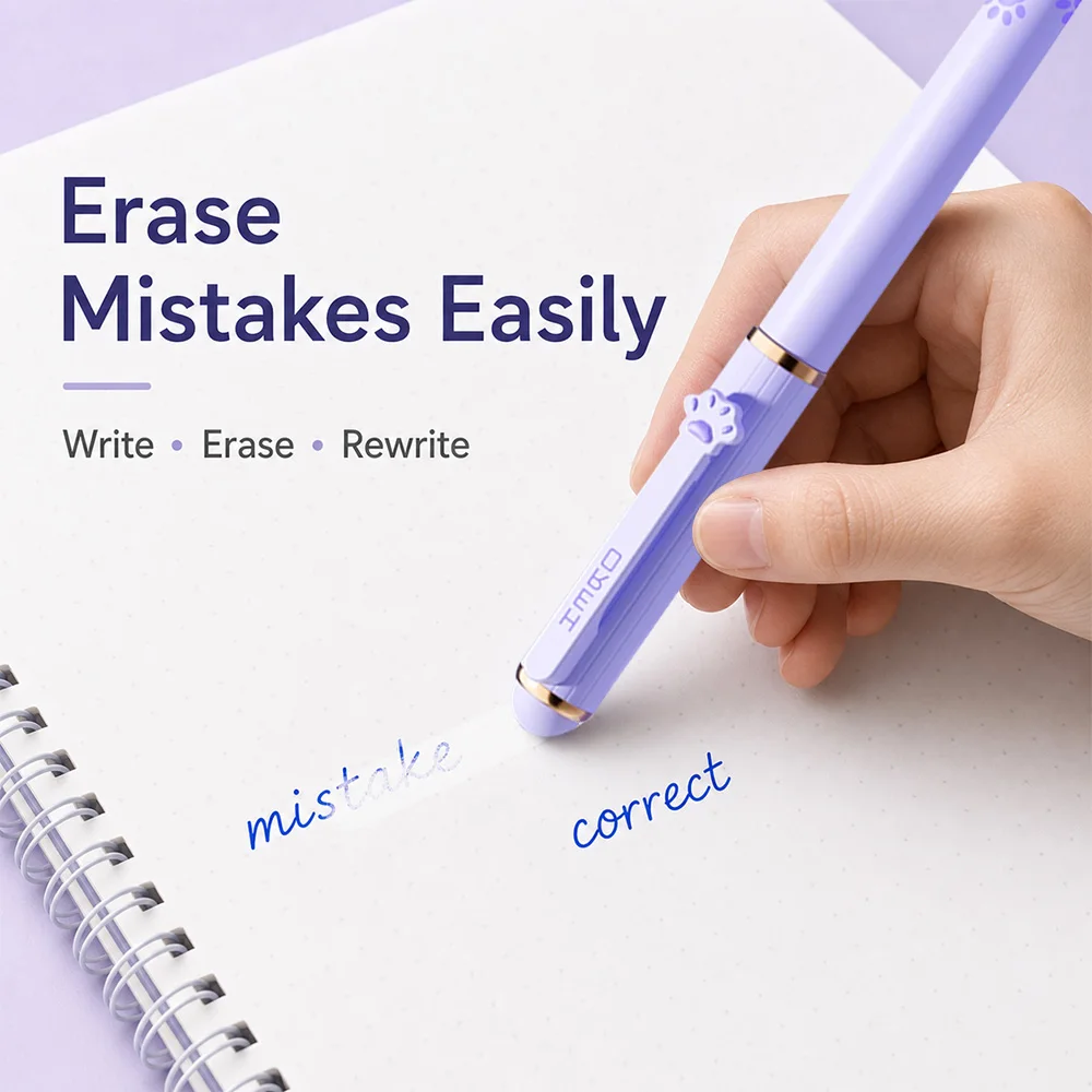 Hero P360M Cat Paw Fountain Pen Magnetic Erasable Ink Cartridge Correct Posture Kids Writing Pen Children Stationery
