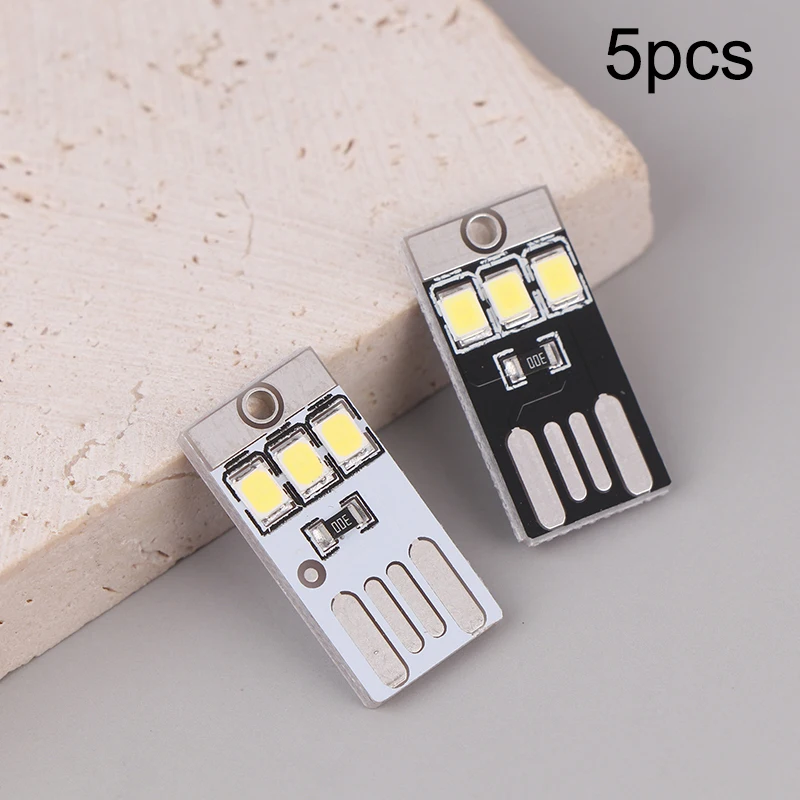 5pcs Mini Ultra Thin Mobile Usb Small Light Camping Light Baby Night Light Tools