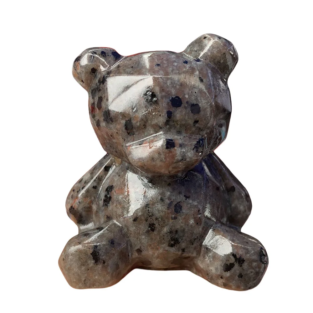 Custom Yooperlite Bear Figurine - Hand-Carved Crystal Statue for Home Decor, Reiki Healing Stone & Unique Gift