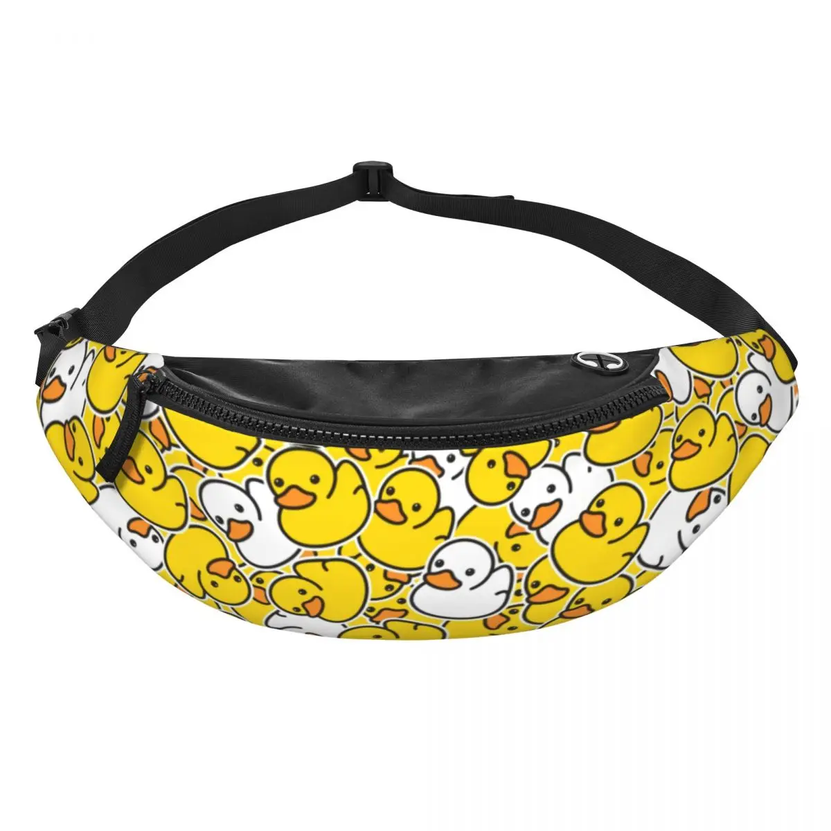 Cute Rubber Ducks Pattern Fanny Pack Men Women Custom Crossbody Waist Bag for Cycling Camping Phone Money Pouch