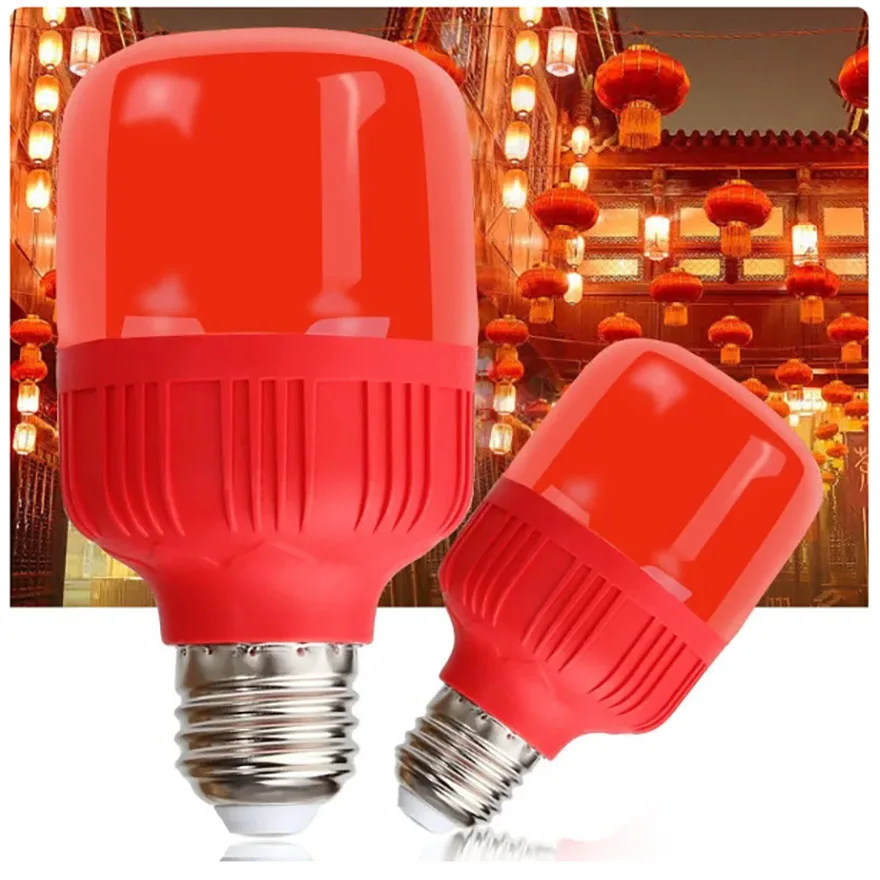 Red Power LED Bulb Lamp Brightness Spotlight Decor Lanterns Lighting E27 AC110-220V