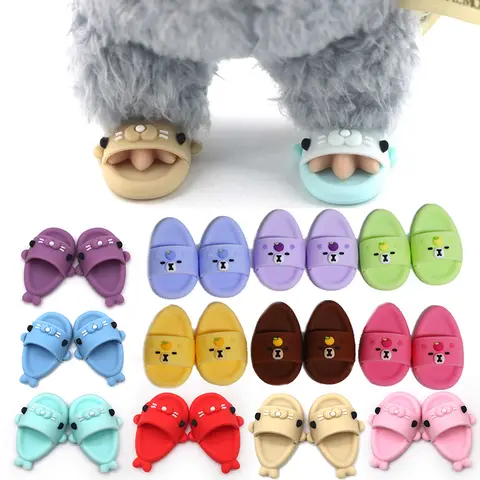 Miniature Cute Capybara Seal Slippers for Labubu Doll Accessories Stylish Casual Shoes for Playtime for Labubu Accessories Shoes