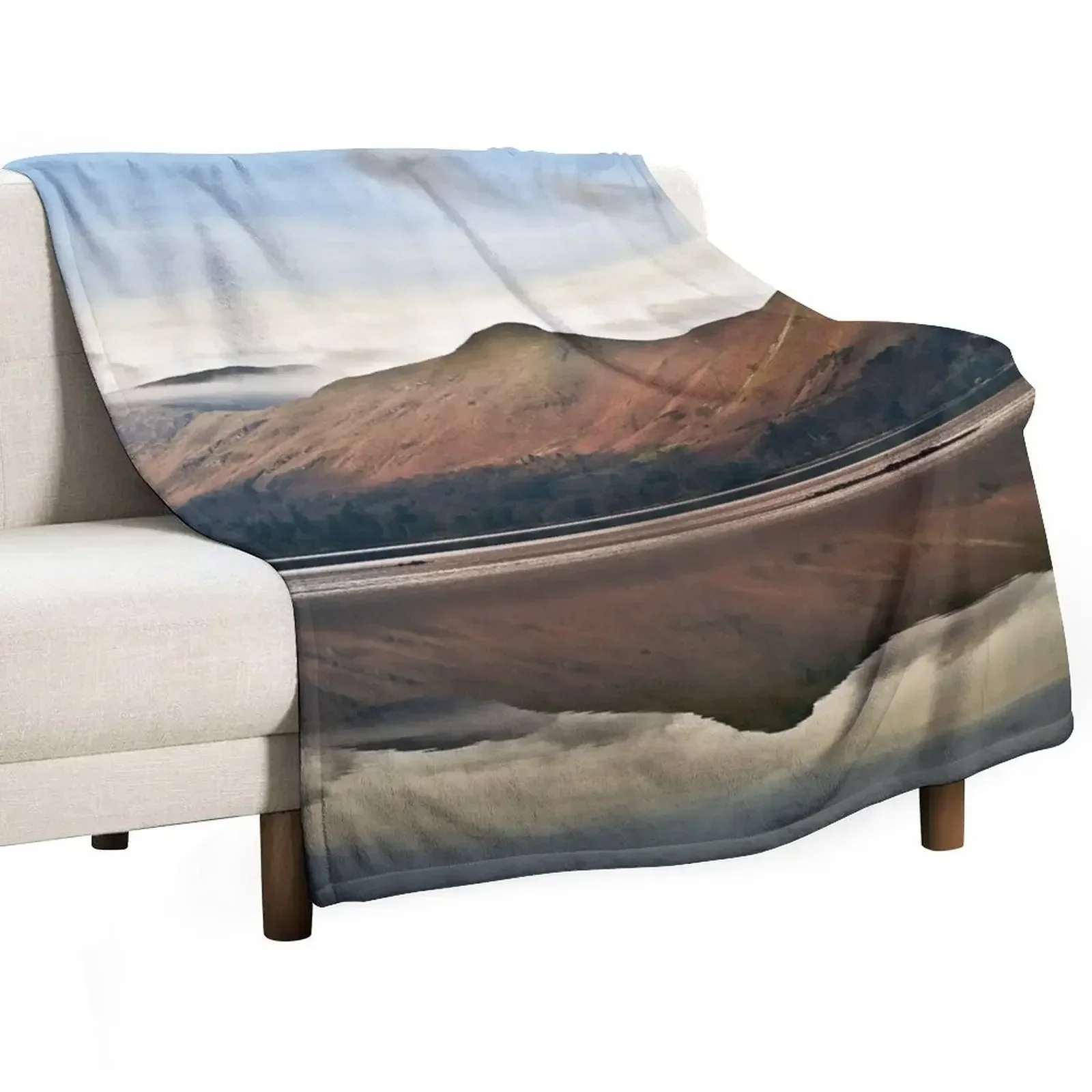 Catbells & Maiden Moor From Friars Crag (Derwentwater) Throw Blanket Beach Comforter Blankets