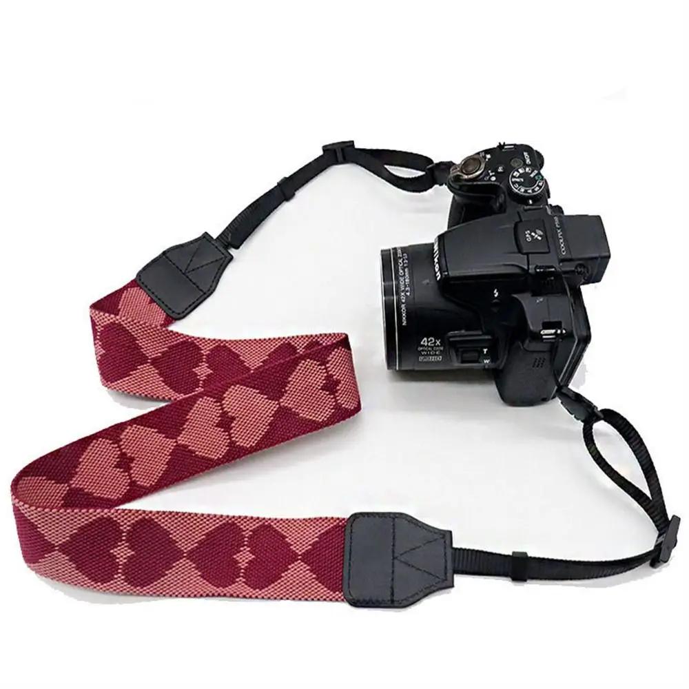 Camera Accessories Love Heart Camera Shoulder Strap Vintage Adjustable Camera Neck Belt Micro Single Camera Strap DSLR Digital