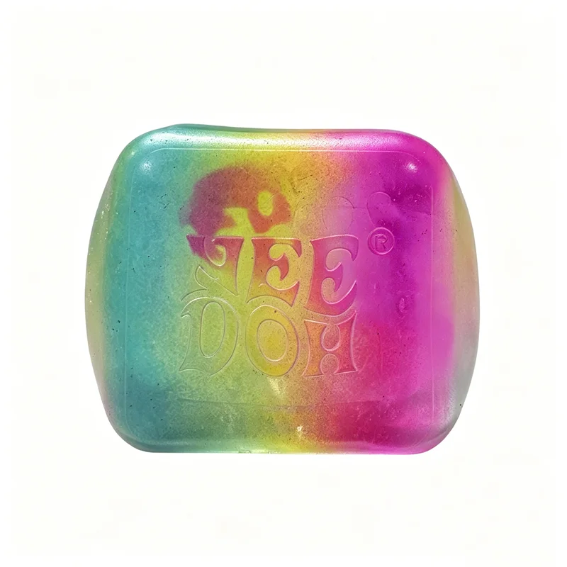 Needoh Nice Ice Cube Venting Toys Super Solid Squish Rainbow Glitter Cube Maltose Slow Rebound Anxiety Heal Relax Leisure Gift