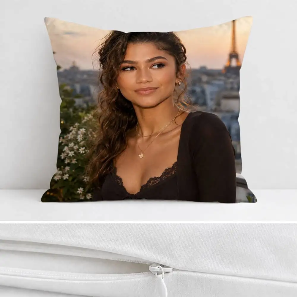 Z-Zendaya  Double-sided Printed Square Decorative Cushion Cover for Sofa Living Room Home Decor