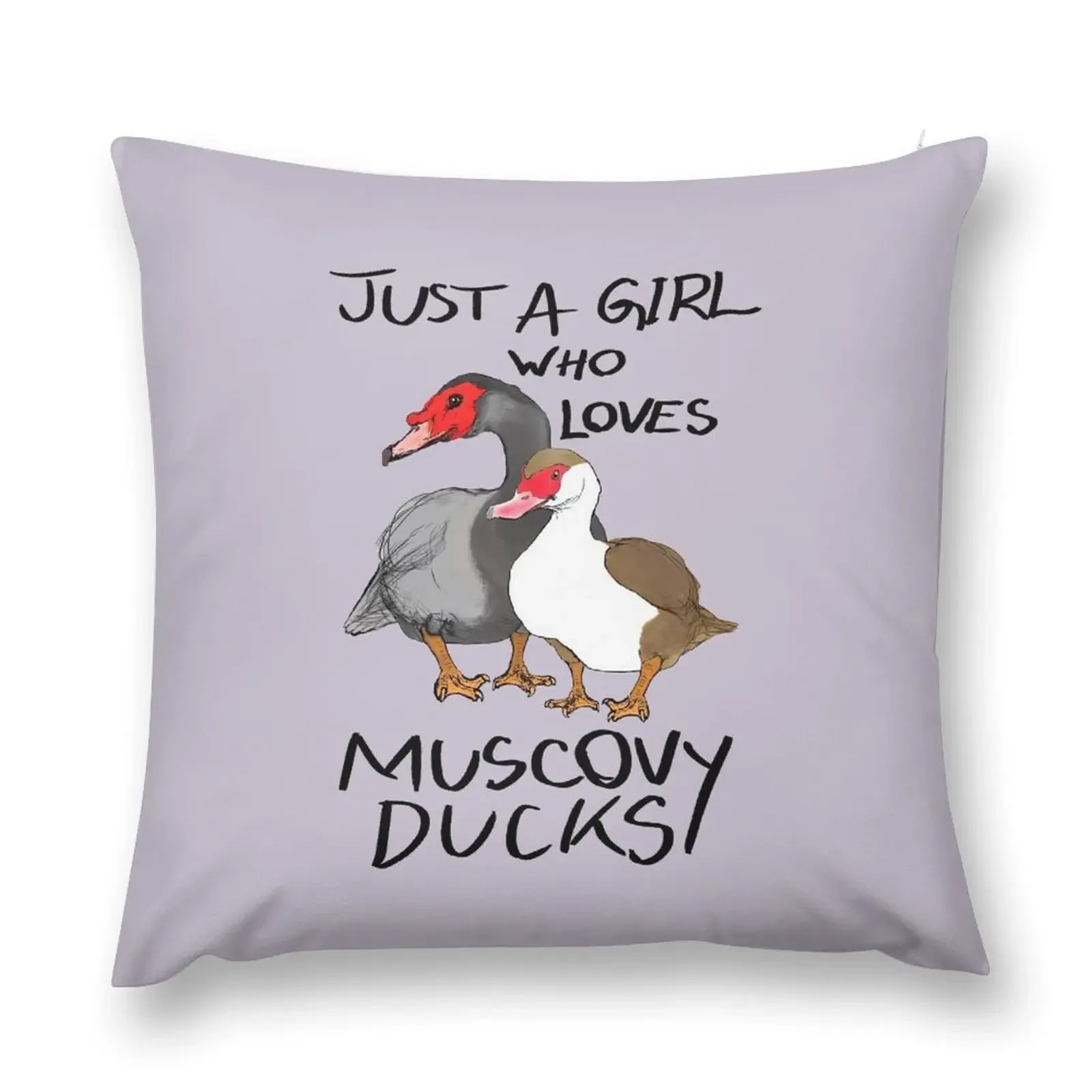 

Just a Girl Who Loves Muscovy Ducks. Throw Pillow Decorative Cushions Sofa Cushions Covers Cushions Home Decor pillow