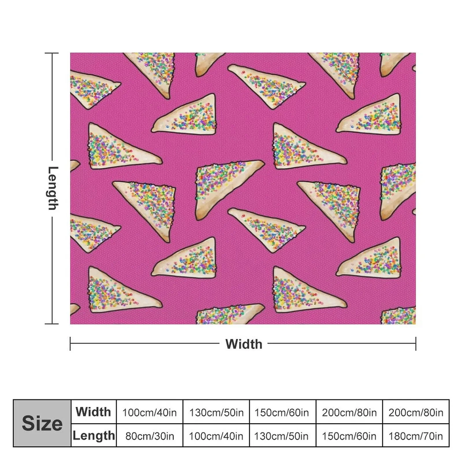 Fairy Bread in Pink, Aussie 90s birthday party Throw Blanket Luxury Thermal Blankets