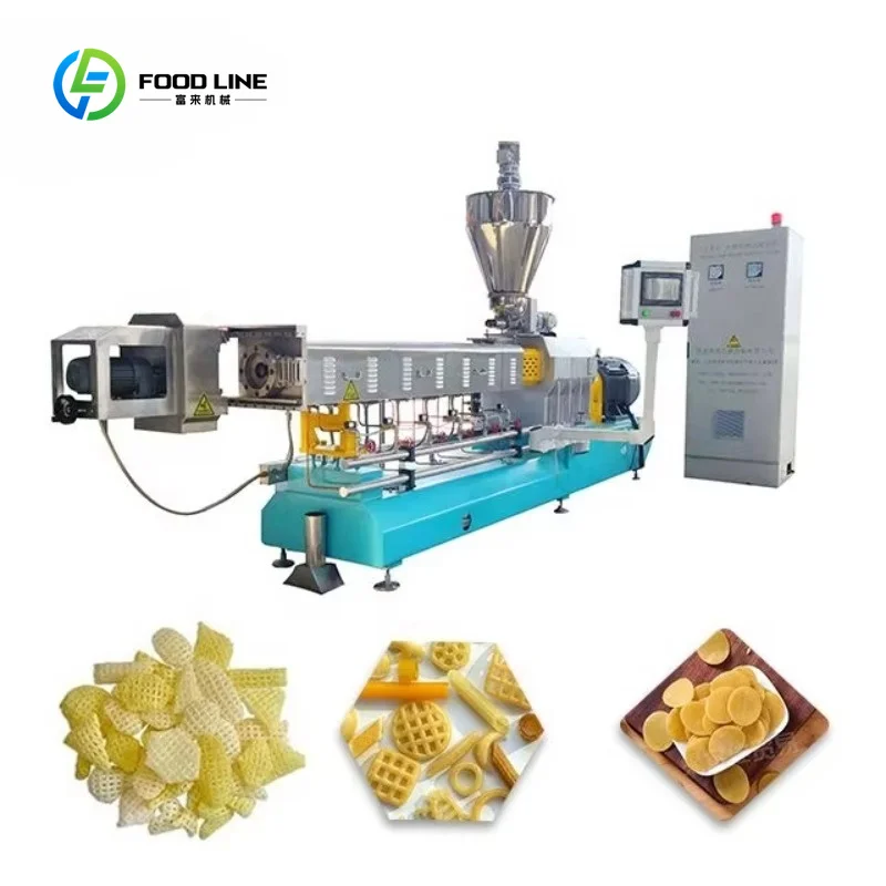 Customized Automatic Stainless Wheat Flour Snack Puffed Food Fryums Extruder Production Line Hot Sale Pani Puri Making Machine