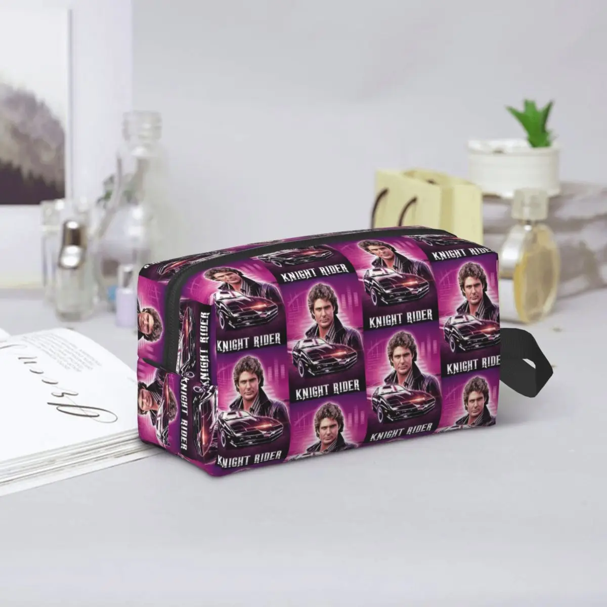 Knight Rider Action Tv Series Makeup Bag Cosmetic Organizer Storage Dopp Kit Toiletry Cosmetic Bag for Women Beauty Travel