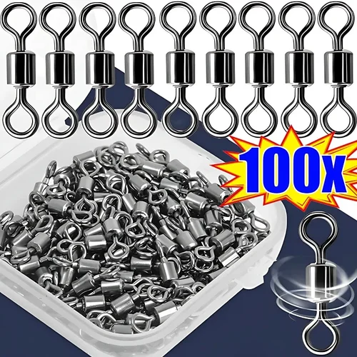 Rodamiento de barril de pesca giratorio, rodamiento de acero inoxidable, anillo sólido giratorio, señuelos LB, conector de pesca, aparejos de pesca de carpa