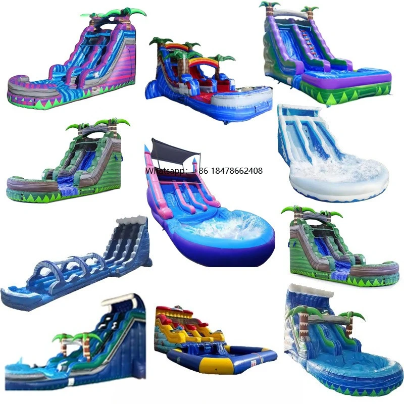

Commercial 18 Oz Pvc Outdoor Adult Giant Inflatable Water Slide With Detachable Swimming Pool and Blower for Backyard Kids Party