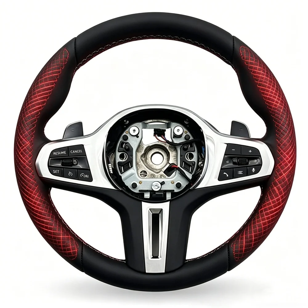 

Heated Leather Steering Wheel with Heating for BMW 340i F10 X3 F25 X5 G05 G01 G20 G42 G30 G42 G82 F32 F30 F82 Without airbags