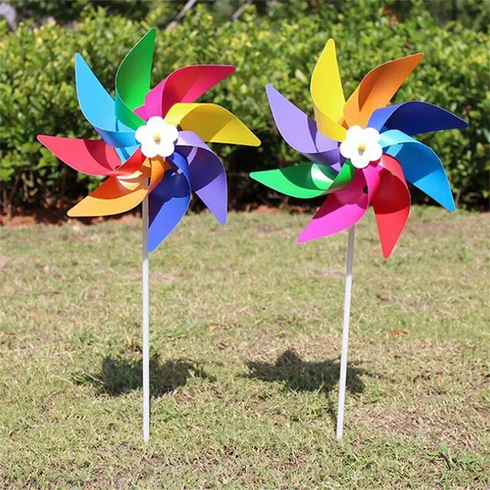 

Colorful Plastic Pinwheel Set DIY Lawn Decor Wind Spinner Garden Yard Art Kids Party Toy Mix Colors For Garden Yard Decoration