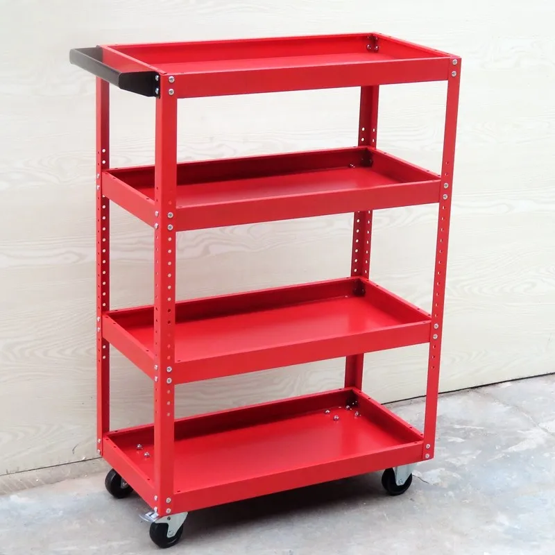 

Auto repair three-layer toolbox cabinet trolley multi-functional parts turnover mobile car multi-layer shelf four-layer tool car
