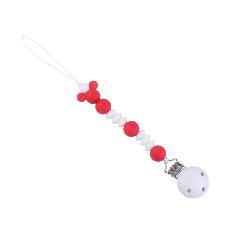 Corrente de chupeta de silicone sem BPA chupeta de bebê anti-queda clipes de chupeta corrente de manequim