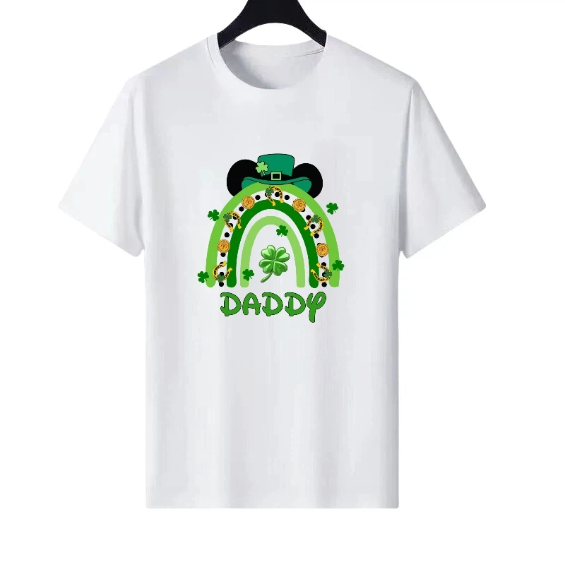 

Disney Mickey Mouse Pattern Woman Retro White Parent-Child Clothing Top Ladies Cheap Y2k Short Sleeves T-Shirt Men Sweatshirts