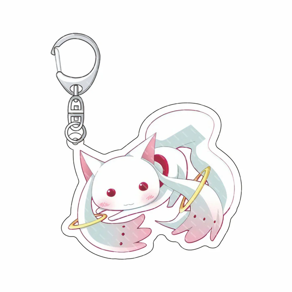 New Anime Puella Magi Madoka Magica Keychain Kawaii Q Version Madoka Homura Sayaka Mami Acrylic Figure Pendant Key Chain Gifts