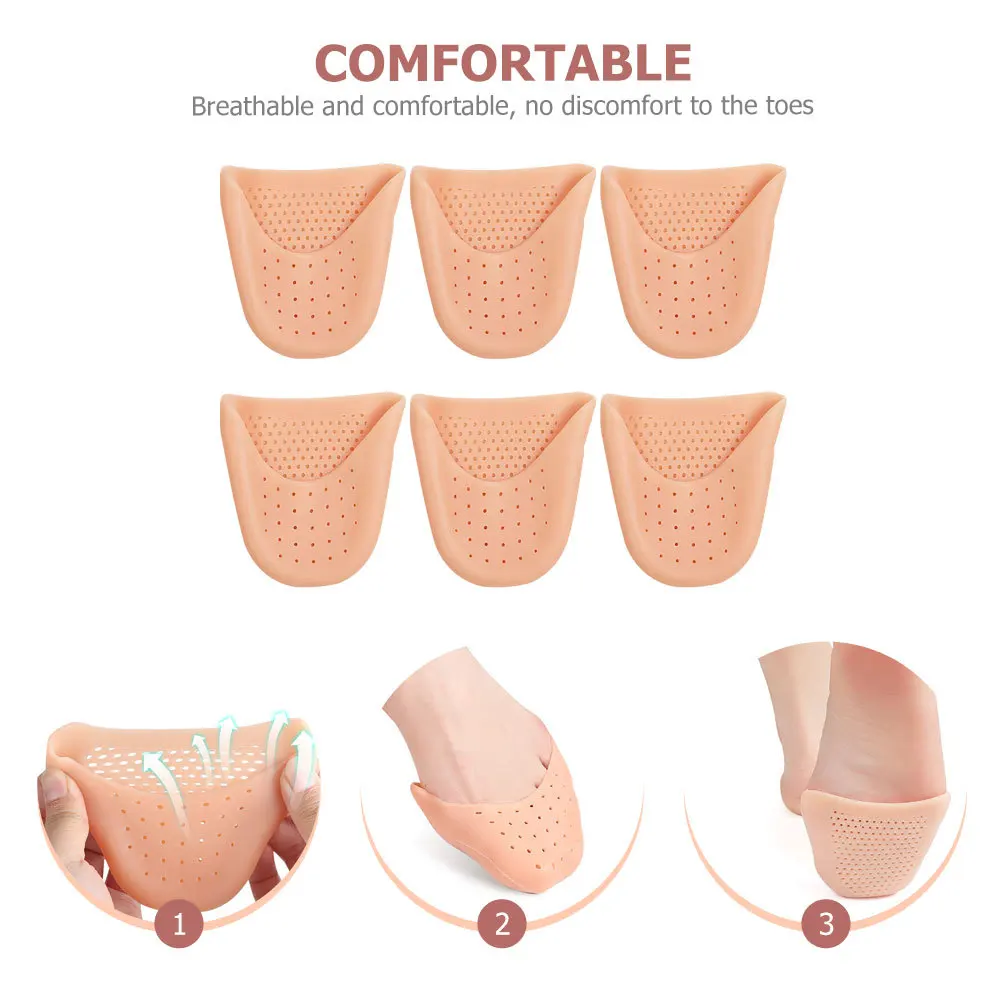 

3 пары профессиональных защитных накладок для пальцев ног, дышащий материал Sebs, аксессуары для балета и танцев, защитные накладки на пальцы ног, подушечки для передней части стопы для женщин