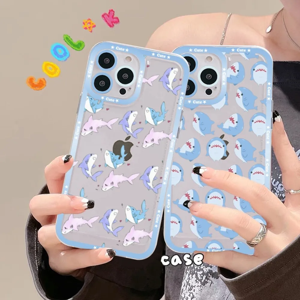 Cute Shark Phone Case For Samsung A 10 20 30 70 13 21 32 72 22 51 52 53 71 73 32 4g 32 5g Fundas