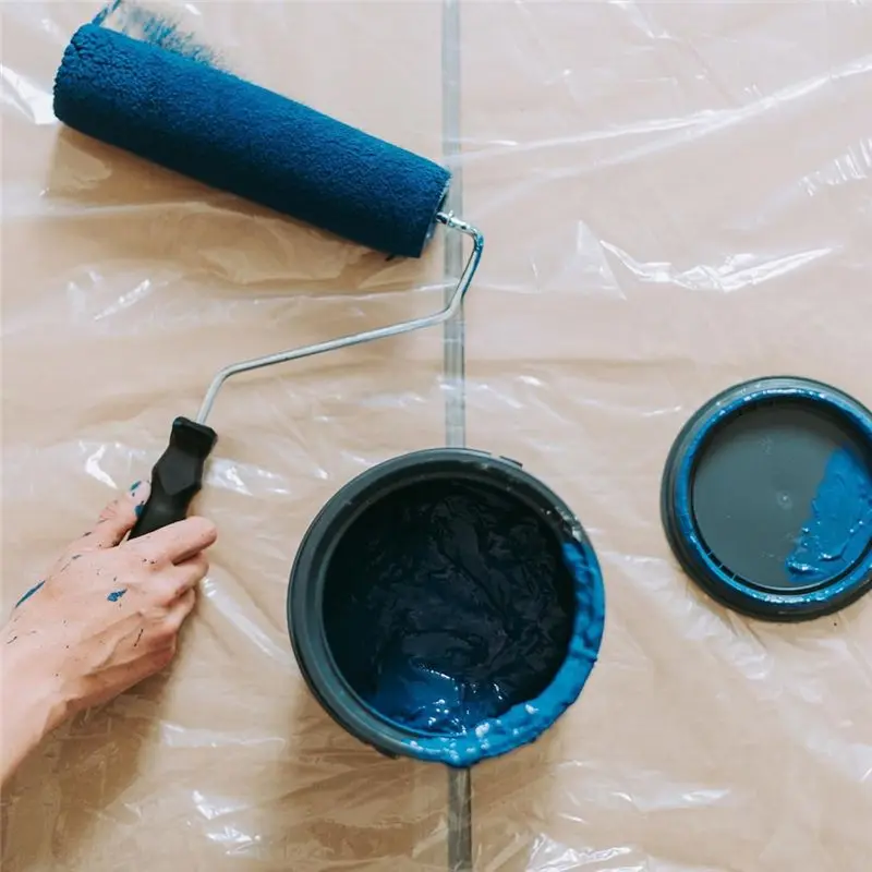 AEE4-6 Rolls Painters Plastic With Tape, Pre-Taped Masking Film, Automotive Best Tape And Drape,For Covering Skirting